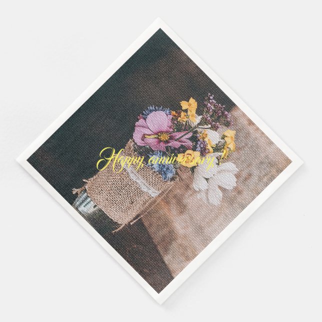 Guardanapo De Papel De Jantar Floral Moderno Elegante (Canto)