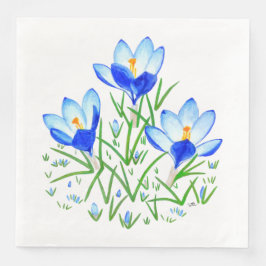 Guardanapo De Papel De Jantar Flores de Crocus Azul