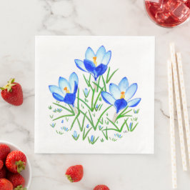 Guardanapo De Papel De Jantar Flores de Crocus Azul