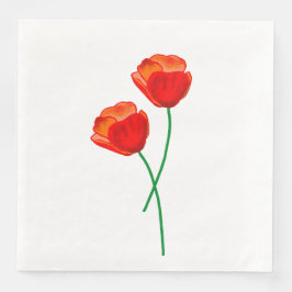 Guardanapo De Papel De Jantar Flores de vermelhos