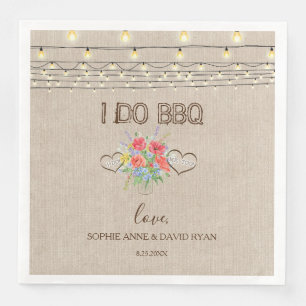 Guardanapo De Papel De Jantar Flores Selvagens Rústicas De Cores Aquáticas Eu Fa