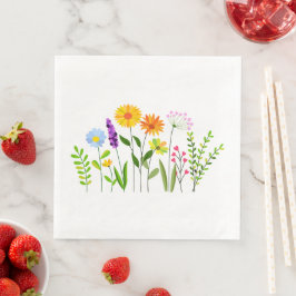 Guardanapo De Papel De Jantar Flores silvestres de primavera e verão