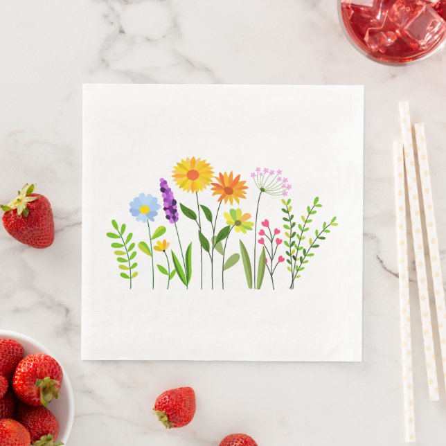 Guardanapo De Papel De Jantar Flores silvestres de primavera e verão (Insitu)