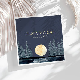 Guardanapo De Papel De Jantar Floresta de Lua Cheia e Napkins do Lago Wedkins