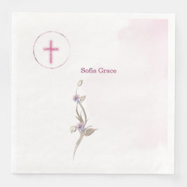 Guardanapo De Papel De Jantar Frente rosa macia e frita florosa fralda de papel 