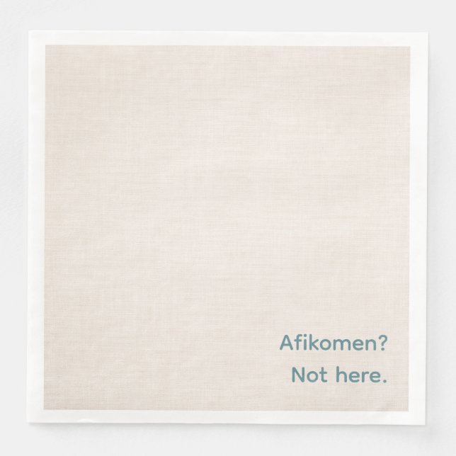 Guardanapo De Papel De Jantar Funny Passover Seder Napkins - Afikomen? (Frente)