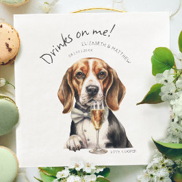 Guardanapo De Papel De Jantar Garçom Beagle Adorável Aquarela Personalizável