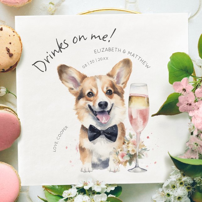 Guardanapo De Papel De Jantar Garçom Cativante Pembroke Welsh Corgi (Criador carregado)