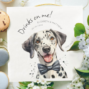 Guardanapo De Papel De Jantar Garçom Dalmatas Brincalhão Aquarela Personalizável
