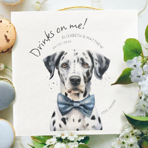 Guardanapo De Papel De Jantar Garçom Dalmatian Jovial Aquarela Personalizável