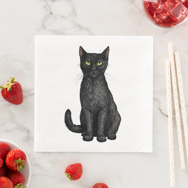 Guardanapo De Papel De Jantar Gato negro (Insitu)