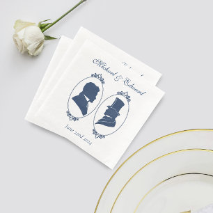 Guardanapo De Papel De Jantar Gay Grooms Regency Rosas azuis