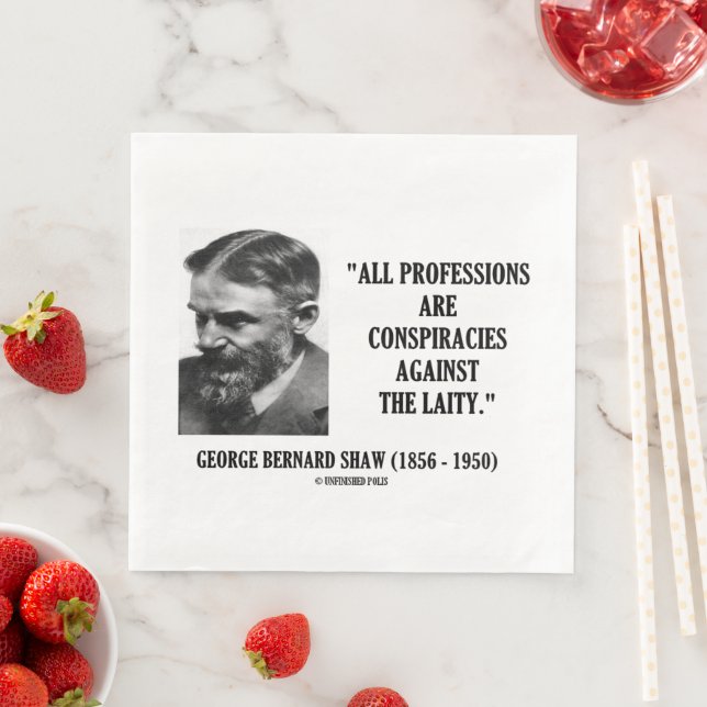 Guardanapo De Papel De Jantar George B. Shaw Profissão Conspira Laity (Insitu)