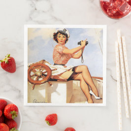 Guardanapo De Papel De Jantar Gil Elvgren Pin Up Vestindo Captina Que Binoculare