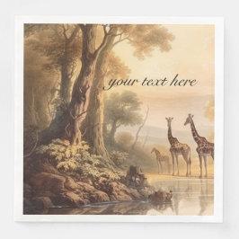 Guardanapo De Papel De Jantar Girafas botânicas, personalizáveis