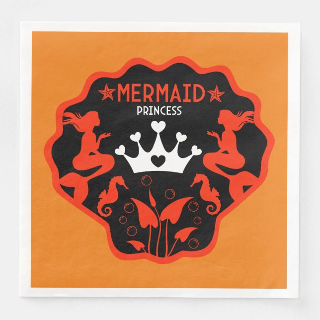 Guardanapo De Papel De Jantar Girl Mermaid Princess (Frente)