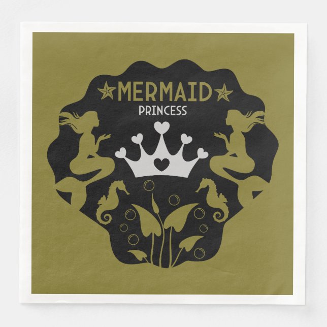 Guardanapo De Papel De Jantar Girl Mermaid Princess (Frente)