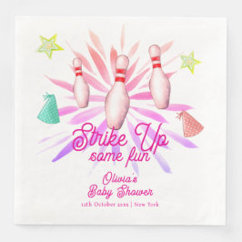 Guardanapo De Papel De Jantar Girl Strike Up Bowling Sport Party Baby Shower