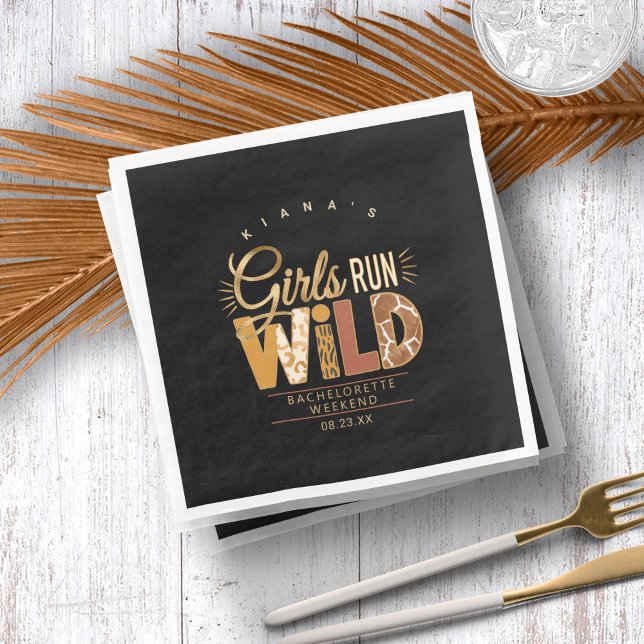 Guardanapo De Papel De Jantar Girls Run Wild Safari Bachelorette ID1148 (Criador carregado)