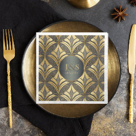 Guardanapo De Papel De Jantar Glam Art Deco Pattern Wedding ID1033