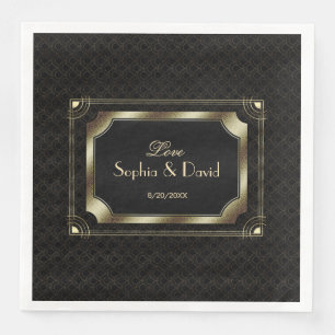 Guardanapo De Papel De Jantar Glamorous Excelente Gatsby Dourado Black Art Deco 