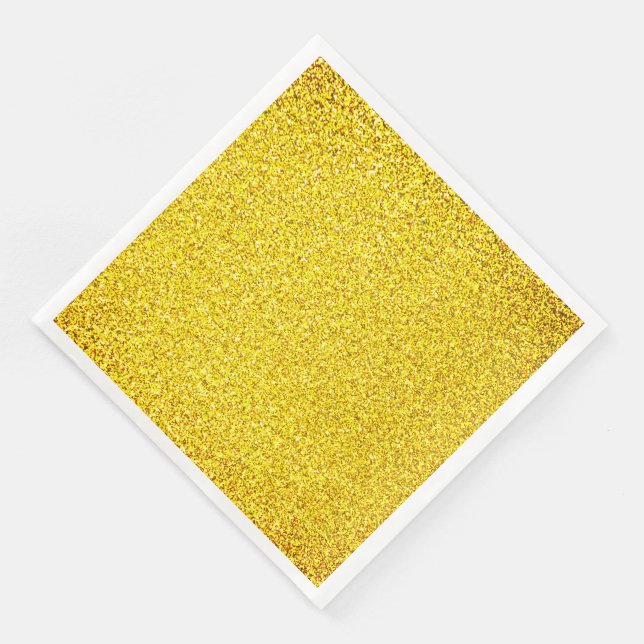 Guardanapo De Papel De Jantar Glitter Amarelo Dourado Brilho Casamentos Aniversá (Canto)