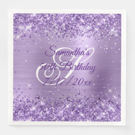 Guardanapo De Papel De Jantar Glittery Light Purple 50th Birthday