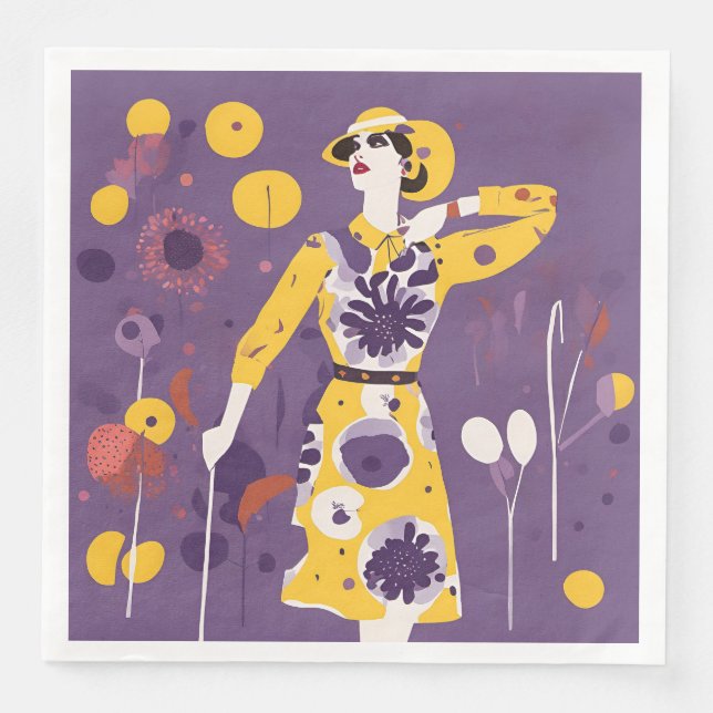 Guardanapo De Papel De Jantar Golfer Mulher - Conjunto De 50 (Frente)