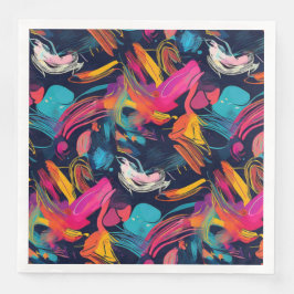 Guardanapo De Papel De Jantar Grafite Espalhado Caos Vibrante