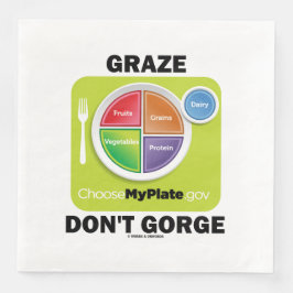Guardanapo De Papel De Jantar Graze Don't Gorge (MyPlate Comida Group Attitude)
