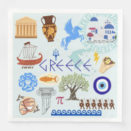 Guardanapo De Papel De Jantar Grécias - Símbolos Viagem