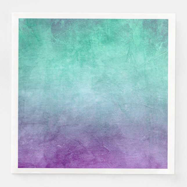 Guardanapo De Papel De Jantar Grunge Colors - Teal & Purple (Frente)