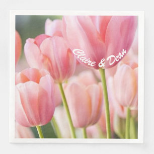 Guardanapo De Papel De Jantar Guardanapo cor-de-rosa personalizados da tulipa
