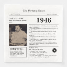 Guardanapo de aniversário de jornal de 1946