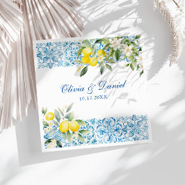 Guardanapo De Papel De Jantar Guardanapo de Noiva com Azulejo Azul Mediterrâneo 