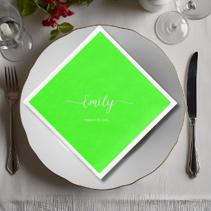 Guardanapo De Papel De Jantar guião elegante neon verde