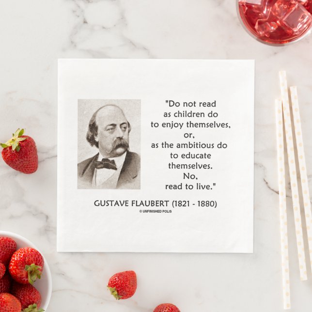 Guardanapo De Papel De Jantar Gustave Flaubert Children Ambitious Read To Live (Insitu)