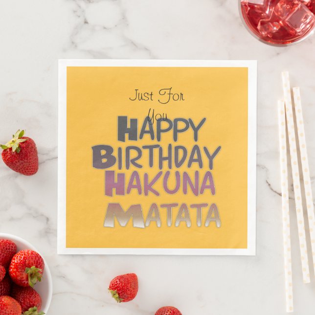 Guardanapo De Papel De Jantar Hakuna Matata Happy Birthday Napkins (Insitu)