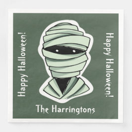 Guardanapo De Papel De Jantar Halloween Caracteres nome personalizado, texto e c