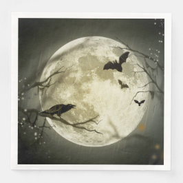 Guardanapo De Papel De Jantar Halloween Moon Spooky Crows