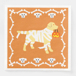 Guardanapo De Papel De Jantar Halloween Yellow Labrador Mummy
