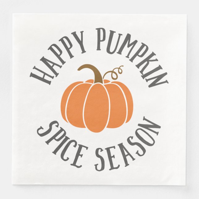 Guardanapo De Papel De Jantar Happy Pumpkin Spice Season (Frente)