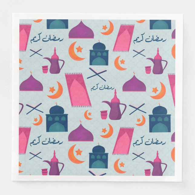 Guardanapo De Papel De Jantar Happy Ramadan Pattern (Frente)