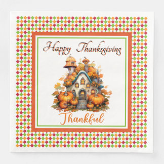 Guardanapo De Papel De Jantar Happy Thanksgiving House