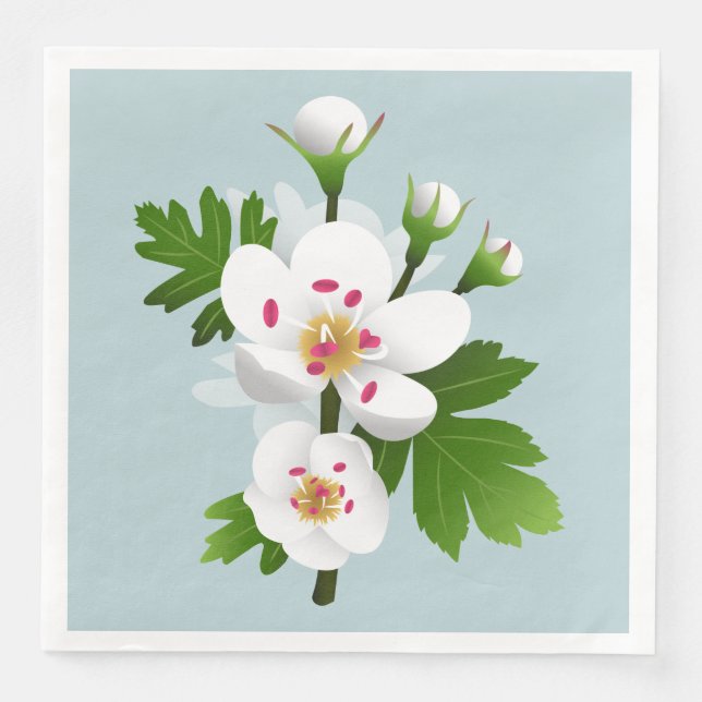 Guardanapo De Papel De Jantar Hawthorn Flowers (Frente)