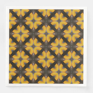 Guardanapo De Papel De Jantar Hipster Moderno Amarelo e Preto