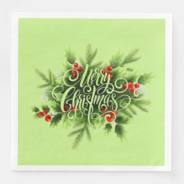 Guardanapo De Papel De Jantar Holly Felry Christmas Paper Napkin