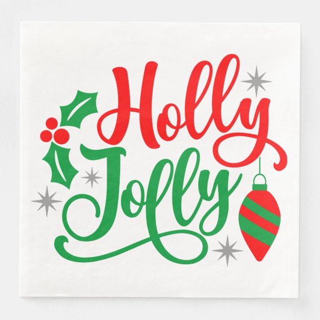 Guardanapo De Papel De Jantar Holly Jolly Christmas Song (Frente)