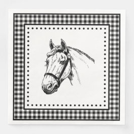 Guardanapo De Papel De Jantar Horse Gingham