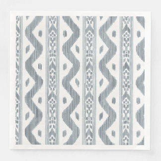 Guardanapo De Papel De Jantar Ikat Azul Desbotado, Listra Clássica de Mesa